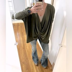 Emerald Drape Front Top